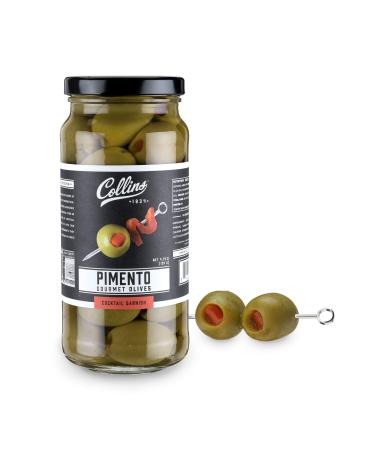 Collins Gourmet Pimento Olives, Premium Garnish for Cocktails, Dirty Martinis, Salads, Snack Trays, Charcuterie, Cheese Plates, 5oz Pimento 5 Ounce