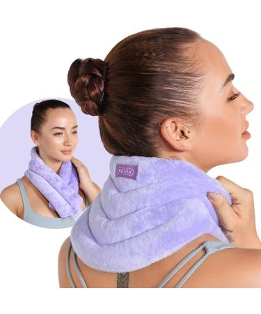 REVIX Neck Heating Pad Microwavable Heated Neck Wrap with Moist Heat for Stress Pain Relief, Microwave Neck Warmer for Woman, Unscented Hot Pack Orchid