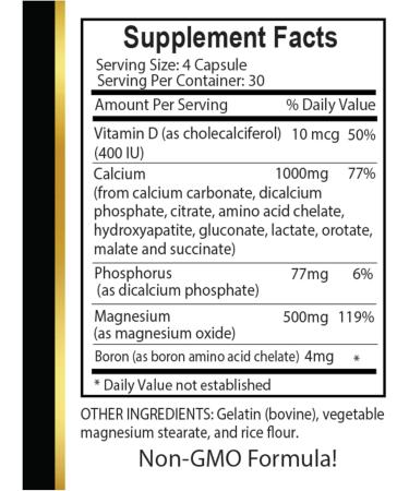 Calcium Magnesium Complex - Complete Mineral Complex Calcium Magnesium Phosphorus with Vitamin D-3 & Boron Pure Magnesium and Calcium Supplement Minerals for Nerve Support - 2 Bottles 240 Capsules - Buy Online on GoSupps.com