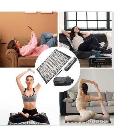 Zsmjaer Acupressure Mat with Pillow | Spiked Shiatsu Back Mat 67x39x2.5 cm | Alleviate Pain & Tension - Buy Online on GoSupps.com