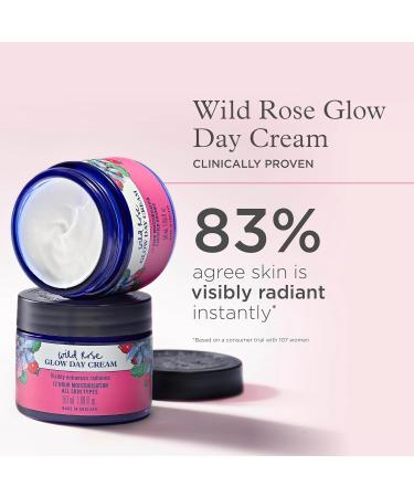 Neal's Yard Wild Rose Glow Day Cream Hydrating & Revitalizing with Hyaluronic Acid Moisturizes Smooths & Plumps 50 mL - Buy Online on GoSupps.com