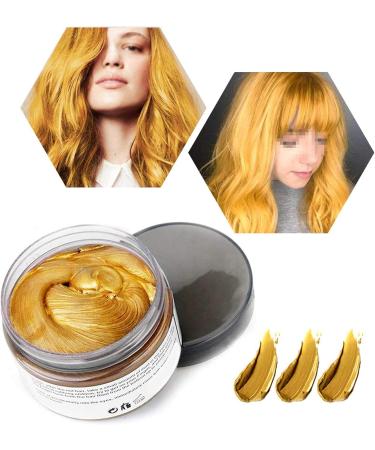  HTRUIYATY Natural colored wax for temporary hair coloring plant-based formula washable for women and men 120 g matte gold - Buy Online on GoSupps.com