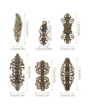 French Vintage Hair Clips - 8 Piece Retro Metal Hair Accessories for Women & Girls - Buy Online on GoSupps.com