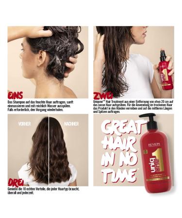 Revlon Professional Uniqone Shampoo - Nourishing Hair & Scalp Cleanser Maximum Silkness & Shine Reduces Hair Breakage 490 ml - Buy Internationally - Buy Online on GoSupps.com