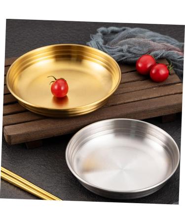 Zerodeko 3 Pcs Pickle Dish Flatware Korean Food Spices Snack Trays Plates Sauce Dish Soy Sauce Bowl Side Dish 13.5X13.5X2.5CMx3pcs Goldenx3pcs - Buy Online on GoSupps.com