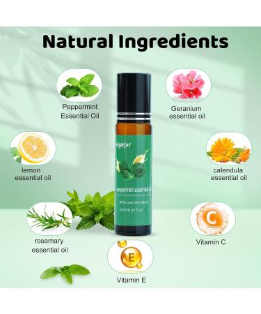 Organic Peppermint Essential Oil Roll-On 2 Pack | Fresh Minty Fragrance | Natural Rosemary & Geranium Oils | 10ml Each | International Shipping - Buy Online on GoSupps.com