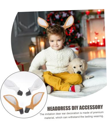 FRCOLOR 6 Pairs Diy Accessories Material Hair Pins Clothing Hair Clips for Reindeer Hairband Fake Deer Ear Decor Simulation Deer Ear Diy Headdress Accessory Costume Hair Diy Prop Fur - Buy Online on GoSupps.com