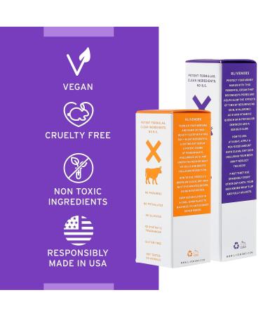 No B.S. Vitamin C + E Serum & Retinol Night Cream Duo - Vegan Skin Care for Men & Women | Hyaluronic Acid Aloe Vera | 1 FL Oz Each - Buy Online on GoSupps.com