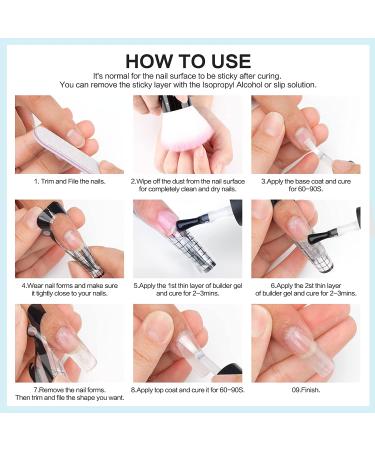 Morovan Clear Builder Gel - 5-in-1 Brush-On Hard Gel for Quick Nail Extension - Professional 15ml UV LED Builder Gel - Buy Online on GoSupps.com