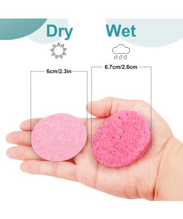 50 Compressed Facial Sponges - Reusable Natural Beauty Makeup Sponges for Daily Skin Care & Makeup Removal | Pink - Buy Online on GoSupps.com