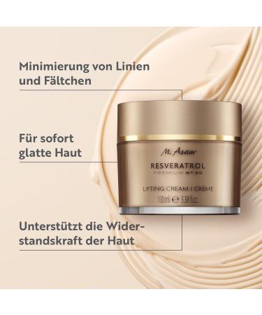 M. Asam Resveratrol Premium NT50 Lifting Cr me XXL - Anti-Aging Hyaluron Cream for Smooth Lifted Skin (100ml) - Facial Care for All Skin Types - Buy Online on GoSupps.com