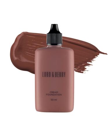 Lord and Berry Cream Foundation Fluid - Non-Greasy Foundation Makeup - Face Makeup with Hyaluronic Acid - Easy to Blend - 8634 Truffle - 50 ml