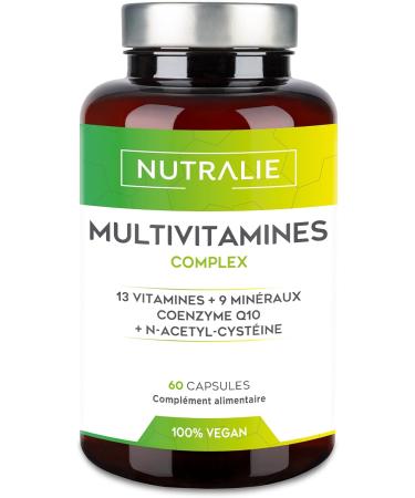 MULTIVITAMINS and Minerals - Multi Complete Vitamins for Adults Men and Women - Vitamins A B C D E K Zinc Magnesium Biotin and Q10 | 60 Organic Vegan Capsules NUTRALIE - Buy Online on GoSupps.com
