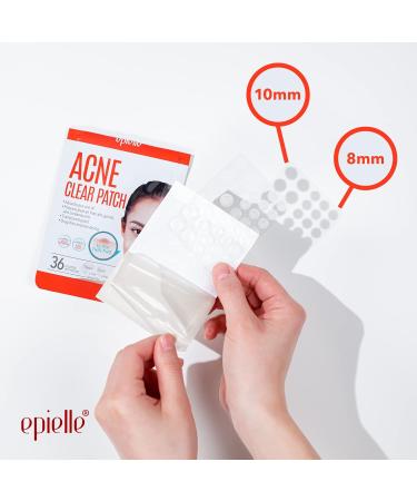 Epielle Acne Clear Patch - Hydrocolloid Pimple Patch for Face & Skin, 4 Pack Acne Spot Treatment Stickers - Cruelty-Free, Two Patch Sizes 8mm & 10mm - Buy Online on GoSupps.com