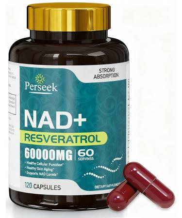 NAD+, 500MG NAD+ Supplement, Advanced Antioxidant Formula Premium NAD Supplement for Women, 120 Capsules NAD+ Complex for Healthy Support Cellular Vitality, Healthy Aging, Energy & Longevity