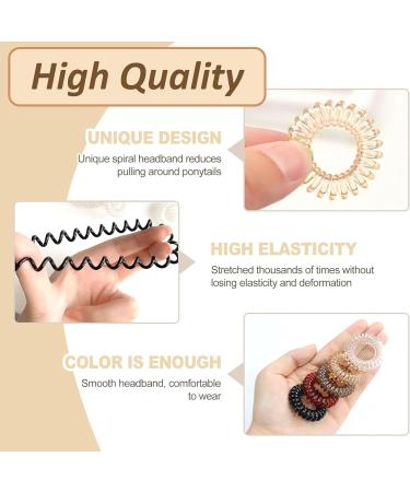 12 Spiral Hair Bands Plastic Hair Bands Multi-Color Hair Bands Comfortable Curly Hair Bands Ponytail Hair Bands for Ladies and Girls with Thick or Thinning Hair - Buy Online on GoSupps.com