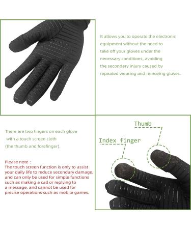 Copper Compression Arthritis Gloves Full Finger for Carpal Tunnel and Hand Pain | Unisex, Small, Black - Buy Online on GoSupps.com
