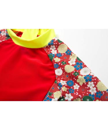 BONVERANO Baby Girls Sunsuit/Swimsuit UPF 50+ Sun Protection One-Piece with Sun Hat - Flowers Red | 18 Months - Buy Online on GoSupps.com