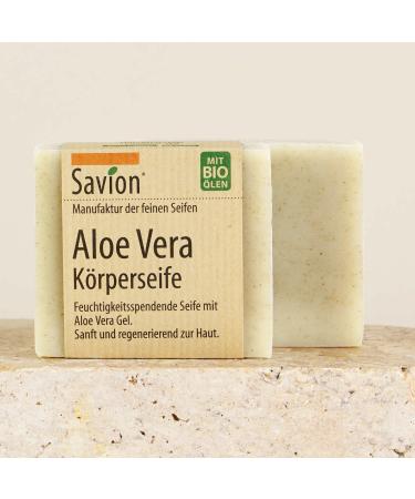 Savion Savion Body soap moisturizing regenerating with fresh aloe vera gel vegan palm oil free 80g