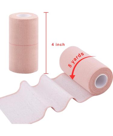 BQTQ 6 Rolls Elastic Adhesive Tape - 4 Inch Self-Adhesive Bandage Wrap for Wound Care & Sports Injuries - Beige Elastic Tape for Wrist & Ankle Sprains - Buy Online on GoSupps.com