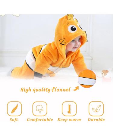 Doladola Unisex Baby Clown Fish Romper | 18-24 Months Flannel One Piece Pyjamas - Buy Online on GoSupps.com