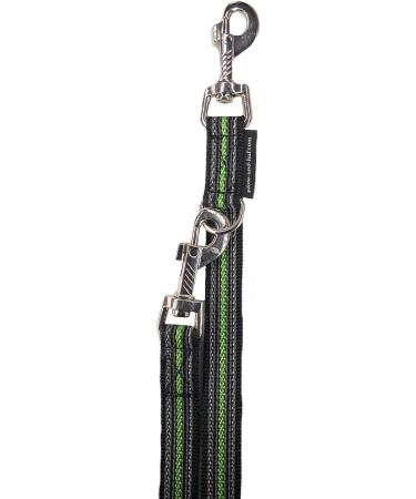 Adjustable Dog Linen Leash 2.80m - Black & Neon Green - Perfect for Medium & Large Dogs - Buy Online on GoSupps.com