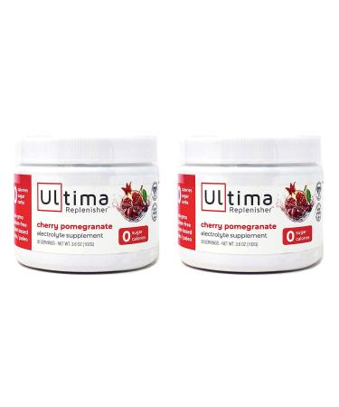 Electrolyte Powder - Balanced, Hydrating Electrolyte Replacement - 30 Serving Canisters - Cherry Pomegranate - 3.6 Ounces Each (Pack of 2)