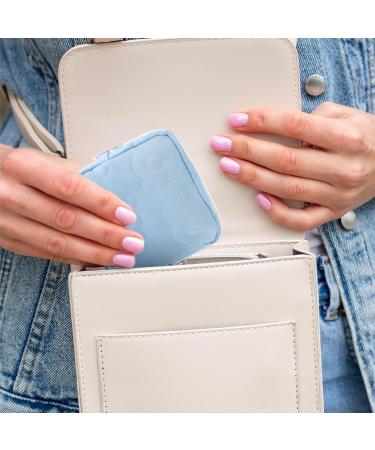 Embroidery Sanitary Napkin Storage Bag 2Pcs - Portable Period Holder for Menstrual Cup, Pads, Tampons - Yellow+Blue - Buy Online on GoSupps.com