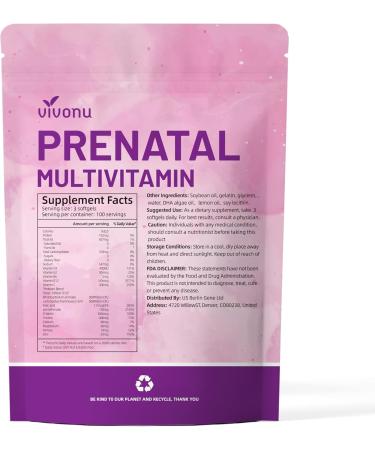 19-in-1 Prenatal Multivitamin 100 Day Supply Prenatal Vitamins Lemon Flavor Before During & Post Pregnancy with Folic Acid Probiotic Biotin Zinc Vitamin D3 K2 B6 B12 C & More 300 Softgels - Buy Online on GoSupps.com