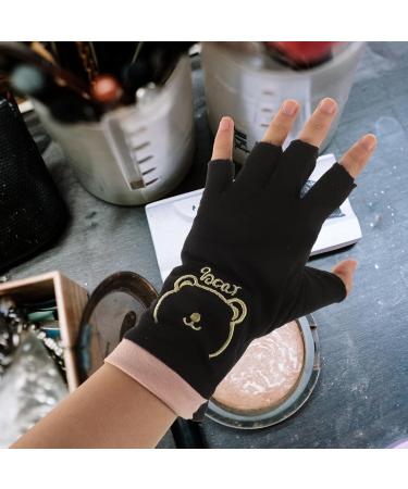 Healeved Fingerless Manicures Gloves 1 Pair Protection Gloves for Gel Nail Anti Gloves Shield Nail Art Accessories - Buy Online on GoSupps.com