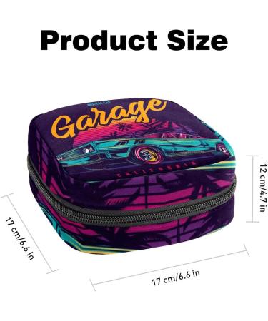 Retro Neon Sanitary Napkin Storage Bag - Stylish & Portable for Menstrual Cups & First Period Essentials - Buy Online on GoSupps.com
