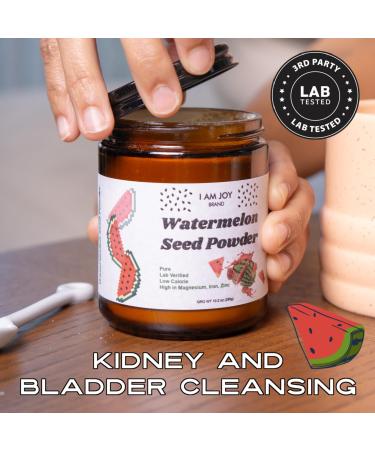 I Am Joy Co. Organic Watermelon Seed Powder - Nutrient Dense & Protein Rich | Non-GMO Eco-Friendly 10oz Glass Jar | Perfect for Tea & Smoothies - Buy Online on GoSupps.com