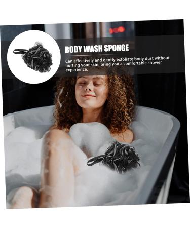 Buy NOLITOY 4pcs Black Bath Balls - Durable Mesh Loofah Scrubber Sponges for Men | Portable Body Wash Solution - Buy Online on GoSupps.com