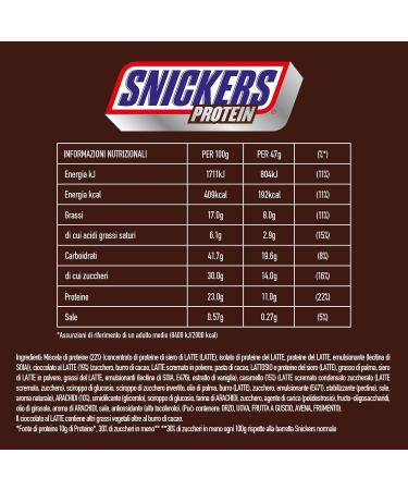 Snickers Chocolate Protein Bar 18 x 47 gram More Prote ne Less Sugar High Prote ne Bar met een Caramel Layer en Peanuts Coated in Milk Chocolate - Buy Online on GoSupps.com