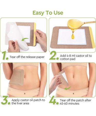 20pcs Organic Cotton Castor Oil Pack Wraps | Self-Adhesive Anti-Leak Portable | No Wash | Perfect for International Shipping - Buy Online on GoSupps.com
