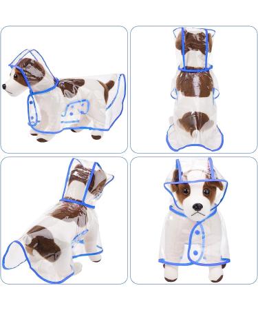 2 Piece Clear Pet Dog Raincoat Hooded Rain Jacket for Small Medium Dogs - Blue/Green S - Buy Online on GoSupps.com