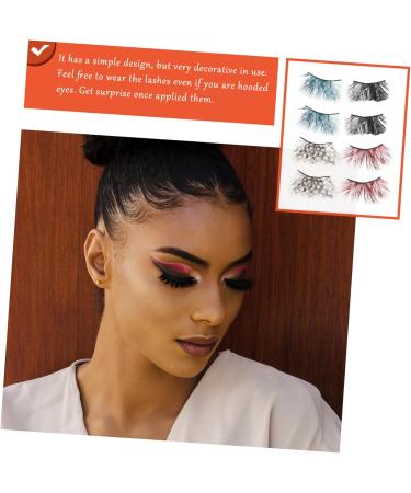 minkissy 3d Stickers 12 Pairs Fake Eye Cosplay False Eye Thick Cross Eye Fluffy Eye Eye Makeup Eye Stickers Fake Colored Eye Lash Tool The Cross Line 3d - Buy Online on GoSupps.com