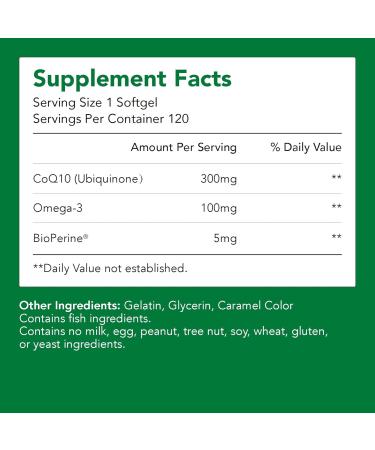 Buy Coenzyme Q10 300mg | Double Strength Softgels with Omega-3 & Bioperine | Antioxidant for Heart & Immune Health | 120 Count | International Shipping Available - Buy Online on GoSupps.com