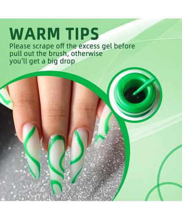 Morovan Gel Liner Nail Polish Set - 6 Colors Painted Gel Nail Polish Kit for Manicure - Green Gel Liner Nail Art Polish Set for Home and Salon - All Season Nail Art Kit - Buy Online on GoSupps.com