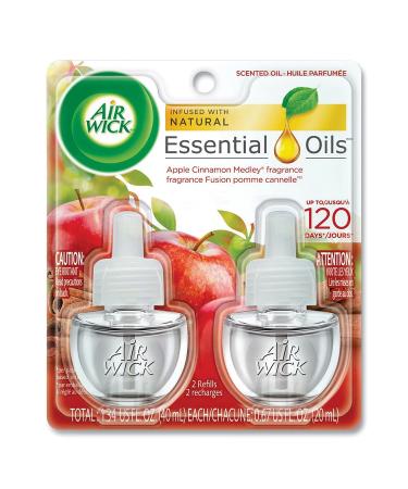 Air Wick Scented Oil Twin Refill Apple Cinnamon Medley (2X.67) Oz.