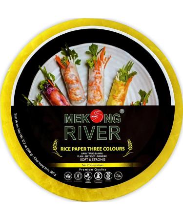 Lyan Mekong River Banh Trang Vietnamese Three Colours Rice Paper Round 16cm - 300g | Gluten-Free, Vegan, 100% Natural | Pack of 1 - Buy Online on GoSupps.com