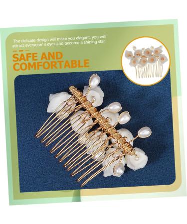 DOITOOL Flower Comb Hair Flowers Accesorios Para Flower Pearl Side Comb Summer Accessories Flower Girl Headpiece Artificial Flower Hairpins Floral Hair Clip Hanfu Resin Bride Hair Piece - Buy Online on GoSupps.com