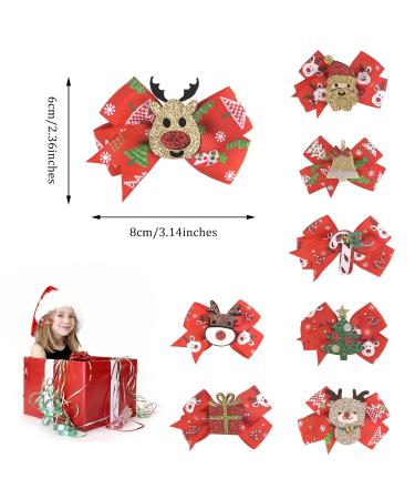 Christmas Hair Clips Set - 8 Festive Loop Clips for Girls & Kids | Perfect Holiday Hair Jewelry for Parties & Festivals - Buy Online on GoSupps.com