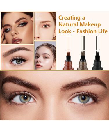 PIWOSGOL 3 PCS Waterproof Eyebrow Pencil Microblading Eyebrow Pen with 4 Dots Waterproof Eyebrow Pencil Fine-Stroke & Long Lasting Creates Natural Eyebrow Hairs -3 Colors - Buy Online on GoSupps.com