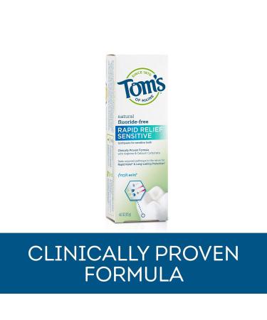 Tom's of Maine Natural Rapid Relief Sensitive Toothpaste - Fresh Mint 4oz (Pack of 2) - Buy Online on GoSupps.com