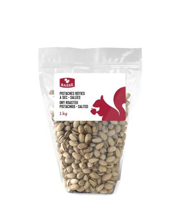 Bass Dry Roasted Salted Pistachios In Shell 1 kg Kosher Crunchy Whole Nuts With Shell Oil-Free Source of Fiber Protein Nuts Healthy Snacks