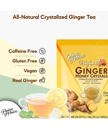 Instant Ginger Honey Crystals Family Value Pack 60 Sachets 18g per Sachets ( Total 38oz/ 1080g ) By Prince of Peace - Buy Online on GoSupps.com