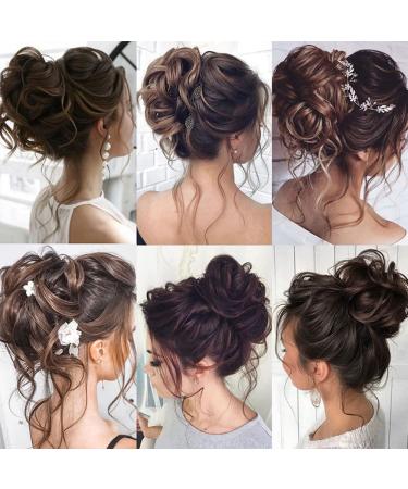 Shop #18H10 Platinum Blonde & Strawberry Blonde Hair Part Hair Ties for Messy Bun Updos | Curly Wavy Hair Extensions - Buy Online on GoSupps.com