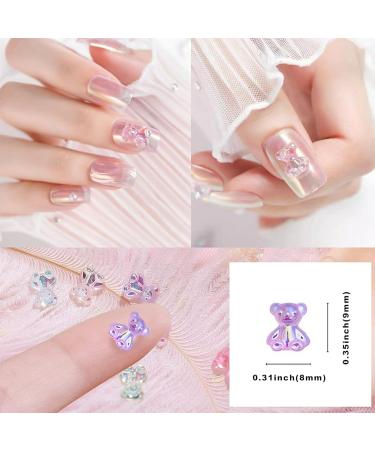3D Bear Nail Charms 50PCS 10 Color Resin Crystal Glitter Nails Art Accessory - DIY Acrylic Design Supplies for Women & Girls - Buy Online on GoSupps.com