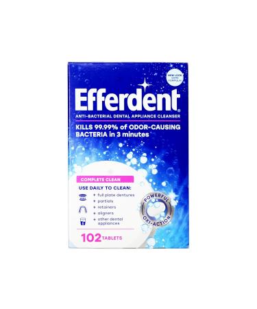 Efferdent Anti-Bacterial Dental Appliance Daily Cleanser Complete Clean 102 Tablets - 5 Pack - Buy Online on GoSupps.com